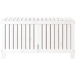 vidaXL Cutie de depozitare grădină, alb, 115x49x60 cm, lemn masiv pin vidaXL Cutie de depozitare grădină, alb, 115x49x60 cm, lemn masiv pin