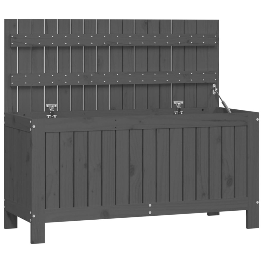 vidaXL Cutie de depozitare grădină, gri, 115x49x60 cm, lemn masiv pin