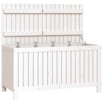 vidaXL Cutie de depozitare grădină, alb, 121x55x64 cm, lemn masiv pin vidaXL Cutie de depozitare grădină, alb, 121x55x64 cm, lemn masiv pin