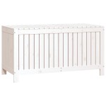 vidaXL Cutie de depozitare grădină, alb, 121x55x64 cm, lemn masiv pin vidaXL Cutie de depozitare grădină, alb, 121x55x64 cm, lemn masiv pin