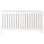 vidaXL Cutie de depozitare grădină, alb, 121x55x64 cm, lemn masiv pin vidaXL Cutie de depozitare grădină, alb, 121x55x64 cm, lemn masiv pin