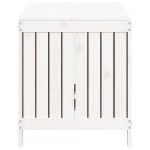 vidaXL Cutie de depozitare grădină, alb, 121x55x64 cm, lemn masiv pin vidaXL Cutie de depozitare grădină, alb, 121x55x64 cm, lemn masiv pin