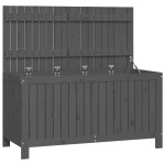 vidaXL Cutie de depozitare grădină, gri, 121x55x64 cm, lemn masiv pin vidaXL Cutie de depozitare grădină, gri, 121x55x64 cm, lemn masiv pin