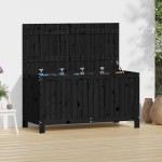 vidaXL Cutie de depozitare grădină, negru, 121x55x64 cm lemn masiv pin vidaXL Cutie de depozitare grădină, negru, 121x55x64 cm lemn masiv pin