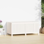 vidaXL Cutie de depozitare grădină, alb, 147x68x64 cm, lemn masiv pin vidaXL Cutie de depozitare grădină, alb, 147x68x64 cm, lemn masiv pin