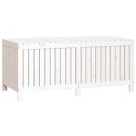 vidaXL Cutie de depozitare grădină, alb, 147x68x64 cm, lemn masiv pin vidaXL Cutie de depozitare grădină, alb, 147x68x64 cm, lemn masiv pin