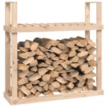 vidaXL Rastel pentru lemne de foc, 110x35x108,5 cm, lemn masiv de pin vidaXL Rastel pentru lemne de foc, 110x35x108,5 cm, lemn masiv de pin