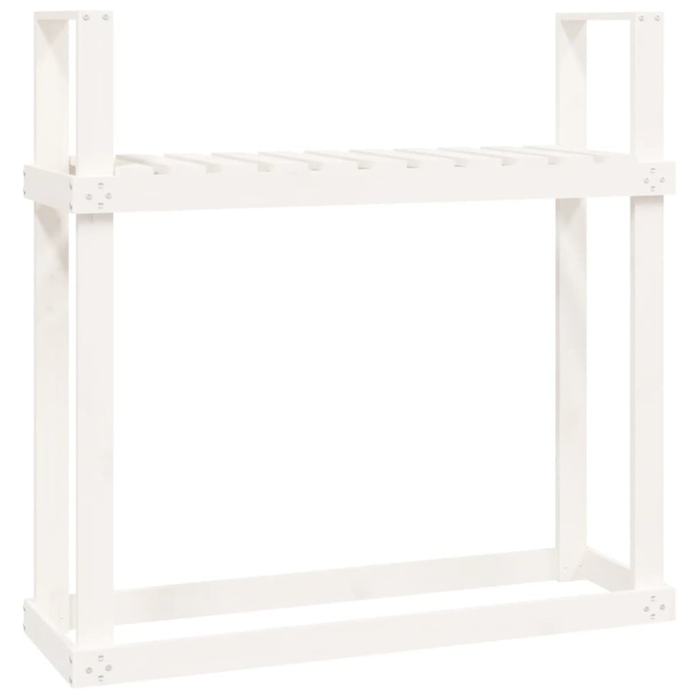 vidaXL Rastel pentru lemne de foc, alb, 110x35x108,5 cm lemn masiv pin