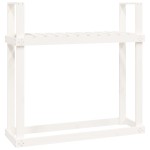 vidaXL Rastel pentru lemne de foc, alb, 110x35x108,5 cm lemn masiv pin vidaXL Rastel pentru lemne de foc, alb, 110x35x108,5 cm lemn masiv pin