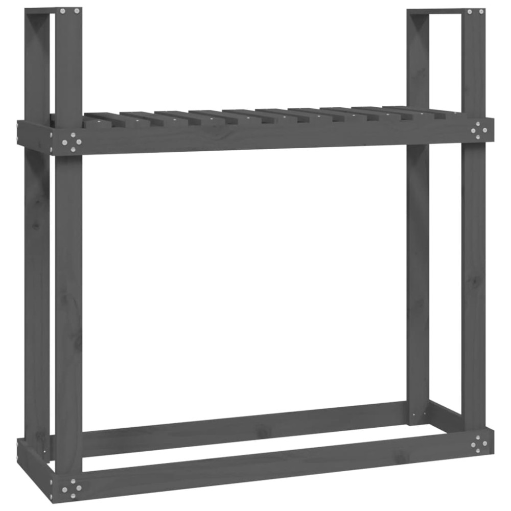 vidaXL Rastel pentru lemne de foc, gri, 110x35x108,5 cm lemn masiv pin