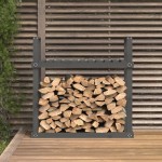 vidaXL Rastel pentru lemne de foc, gri, 110x35x108,5 cm lemn masiv pin vidaXL Rastel pentru lemne de foc, gri, 110x35x108,5 cm lemn masiv pin