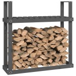 vidaXL Rastel pentru lemne de foc, gri, 110x35x108,5 cm lemn masiv pin vidaXL Rastel pentru lemne de foc, gri, 110x35x108,5 cm lemn masiv pin