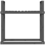 vidaXL Rastel pentru lemne de foc, gri, 110x35x108,5 cm lemn masiv pin vidaXL Rastel pentru lemne de foc, gri, 110x35x108,5 cm lemn masiv pin