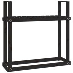 vidaXL Rastel pentru lemne de foc negru 110x35x108,5 cm lemn masiv pin vidaXL Rastel pentru lemne de foc negru 110x35x108,5 cm lemn masiv pin