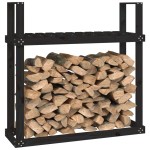 vidaXL Rastel pentru lemne de foc negru 110x35x108,5 cm lemn masiv pin vidaXL Rastel pentru lemne de foc negru 110x35x108,5 cm lemn masiv pin