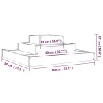 vidaXL Jardinieră, gri, 80x80x27 cm, lemn masiv de pin