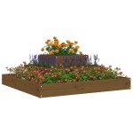 vidaXL Jardinieră, maro miere, 80x80x27 cm, lemn masiv de pin