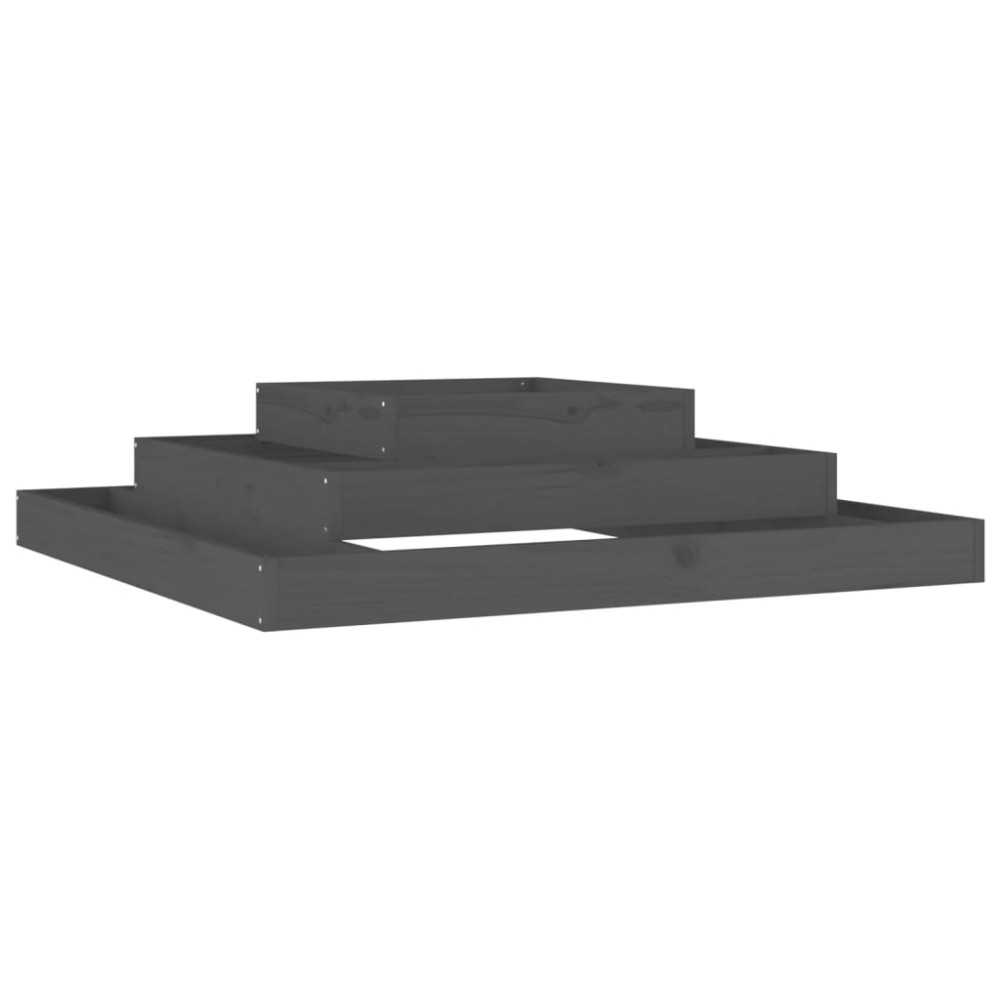 vidaXL Jardinieră, gri, 110x110x27 cm, lemn masiv de pin