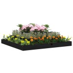 vidaXL Jardinieră, negru, 110x110x27 cm, lemn masiv de pin