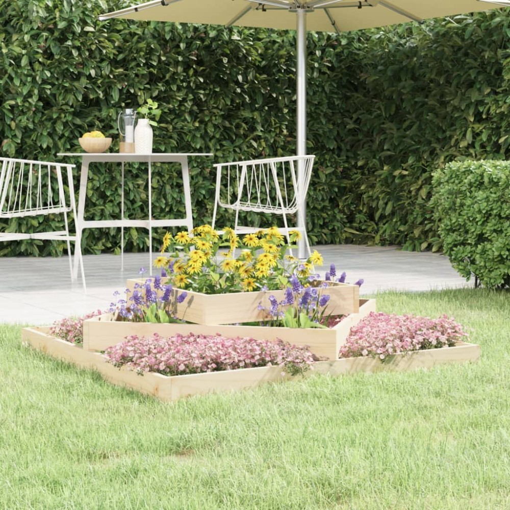 vidaXL Jardinieră, 112x112x27 cm, lemn masiv de pin