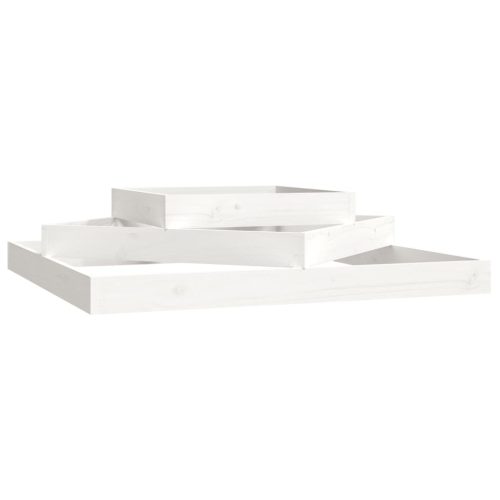 vidaXL Jardinieră, alb, 112x112x27 cm, lemn masiv de pin