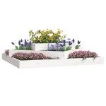 vidaXL Jardinieră, alb, 112x112x27 cm, lemn masiv de pin vidaXL Jardinieră, alb, 112x112x27 cm, lemn masiv de pin