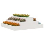 vidaXL Jardinieră, alb, 80x80x27 cm, lemn masiv de pin