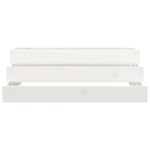 vidaXL Jardinieră, alb, 80x80x27 cm, lemn masiv de pin