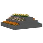vidaXL Jardinieră, gri, 80x80x27 cm, lemn masiv de pin