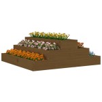 vidaXL Jardinieră, maro miere, 80x80x27 cm, lemn masiv de pin