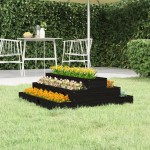 vidaXL Jardinieră, negru, 80x80x27 cm, lemn masiv de pin