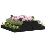 vidaXL Jardinieră, negru, 110x110x27 cm, lemn masiv de pin