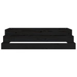 vidaXL Jardinieră, negru, 110x110x27 cm, lemn masiv de pin