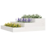 vidaXL Jardinieră, alb, 78x78x27 cm, lemn masiv de pin