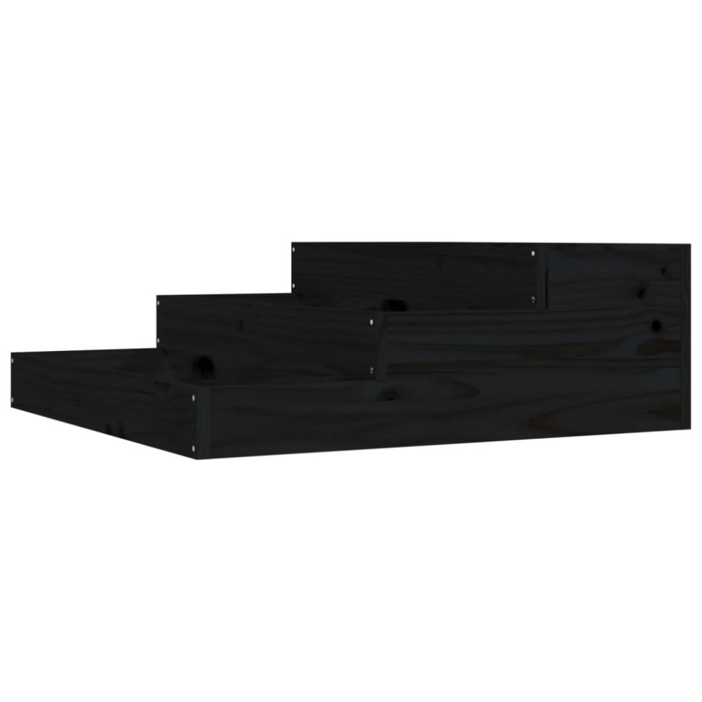 vidaXL Jardinieră, negru, 78x78x27 cm, lemn masiv de pin