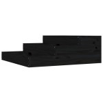 vidaXL Jardinieră, negru, 78x78x27 cm, lemn masiv de pin