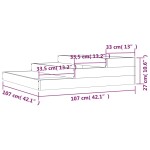 vidaXL Jardinieră, alb, 107x107x27 cm, lemn masiv de pin