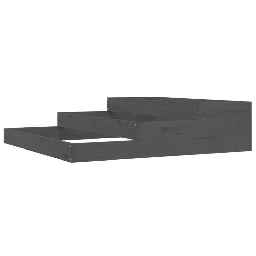 vidaXL Jardinieră, gri, 107x107x27 cm, lemn masiv de pin