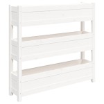 vidaXL Jardinieră, alb, 112x25x104,5 cm, lemn masiv de pin