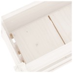 vidaXL Jardinieră, alb, 112x25x104,5 cm, lemn masiv de pin