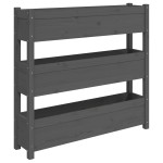 vidaXL Jardinieră, gri, 112x25x104,5 cm, lemn masiv de pin vidaXL Jardinieră, gri, 112x25x104,5 cm, lemn masiv de pin