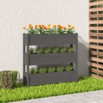 vidaXL Jardinieră, gri, 112x25x104,5 cm, lemn masiv de pin vidaXL Jardinieră, gri, 112x25x104,5 cm, lemn masiv de pin
