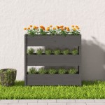 vidaXL Jardinieră, gri, 112x25x104,5 cm, lemn masiv de pin vidaXL Jardinieră, gri, 112x25x104,5 cm, lemn masiv de pin