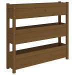 vidaXL Jardinieră, maro miere, 112x25x104,5 cm, lemn masiv de pin