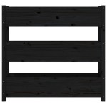 vidaXL Jardinieră, negru, 112x25x104,5 cm, lemn masiv de pin