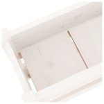 vidaXL Jardinieră, alb, 112x25x66 cm, lemn masiv de pin