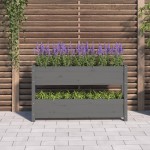 vidaXL Jardinieră, gri, 112x25x66 cm, lemn masiv de pin