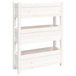 vidaXL Jardinieră, alb, 77 x 25 x 104,5 cm, lemn masiv de pin