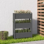 vidaXL Jardinieră, gri, 77 x 25 x 104,5 cm, lemn masiv de pin