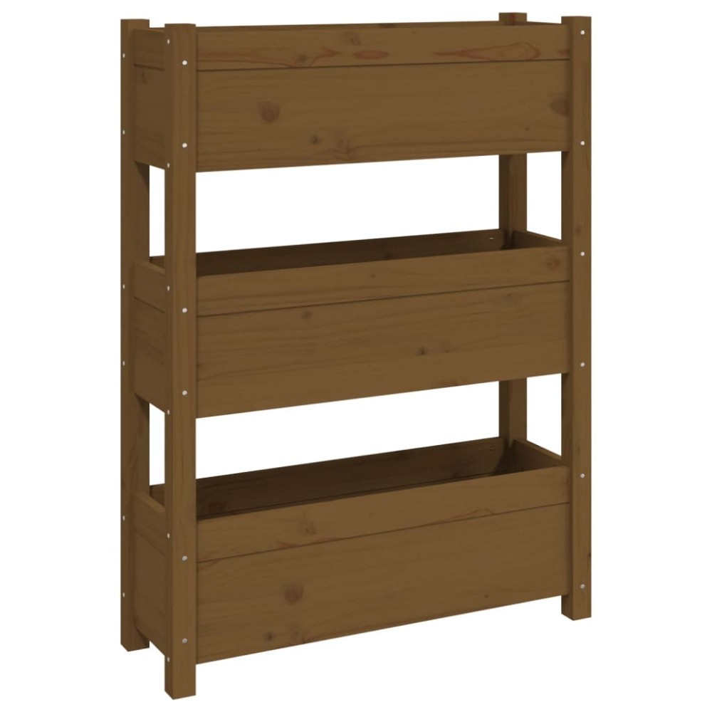 vidaXL Jardinieră, maro miere, 77 x 25 x 104,5 cm, lemn masiv de pin
